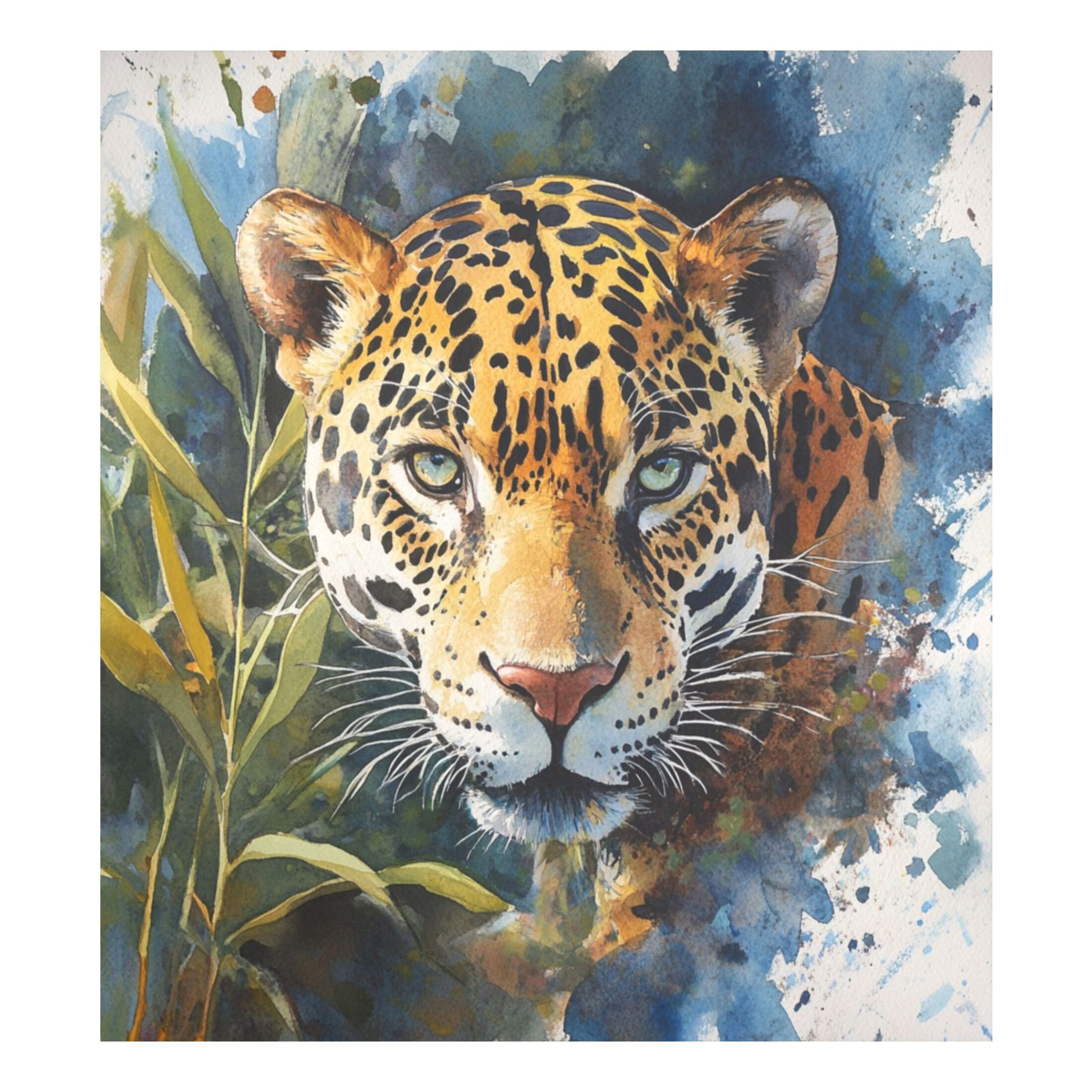 Dishwasher Magnetic Sticker 23x26 Inch Refrigerator Magnetic Sticker Washing Machine Magnetic Sticker Kitchen Panel Magnetic Sticker Home Decor Watercolor Beautiful Jaguar