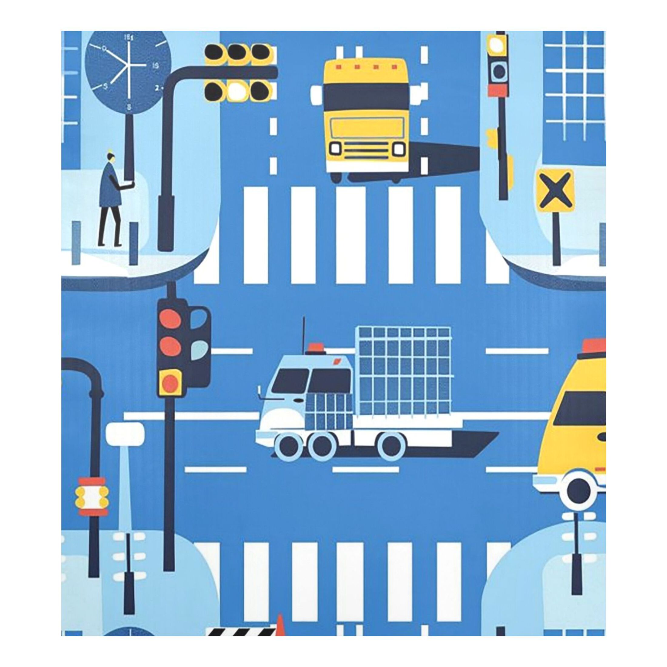 Dishwasher Magnetic Sticker 23x26 Inch Refrigerator Magnetic Sticker Washing Machine Magnetic Sticker Kitchen Panel Magnetic Sticker Home Decor White Zebra Crossing and Red Traffic Signal Lights