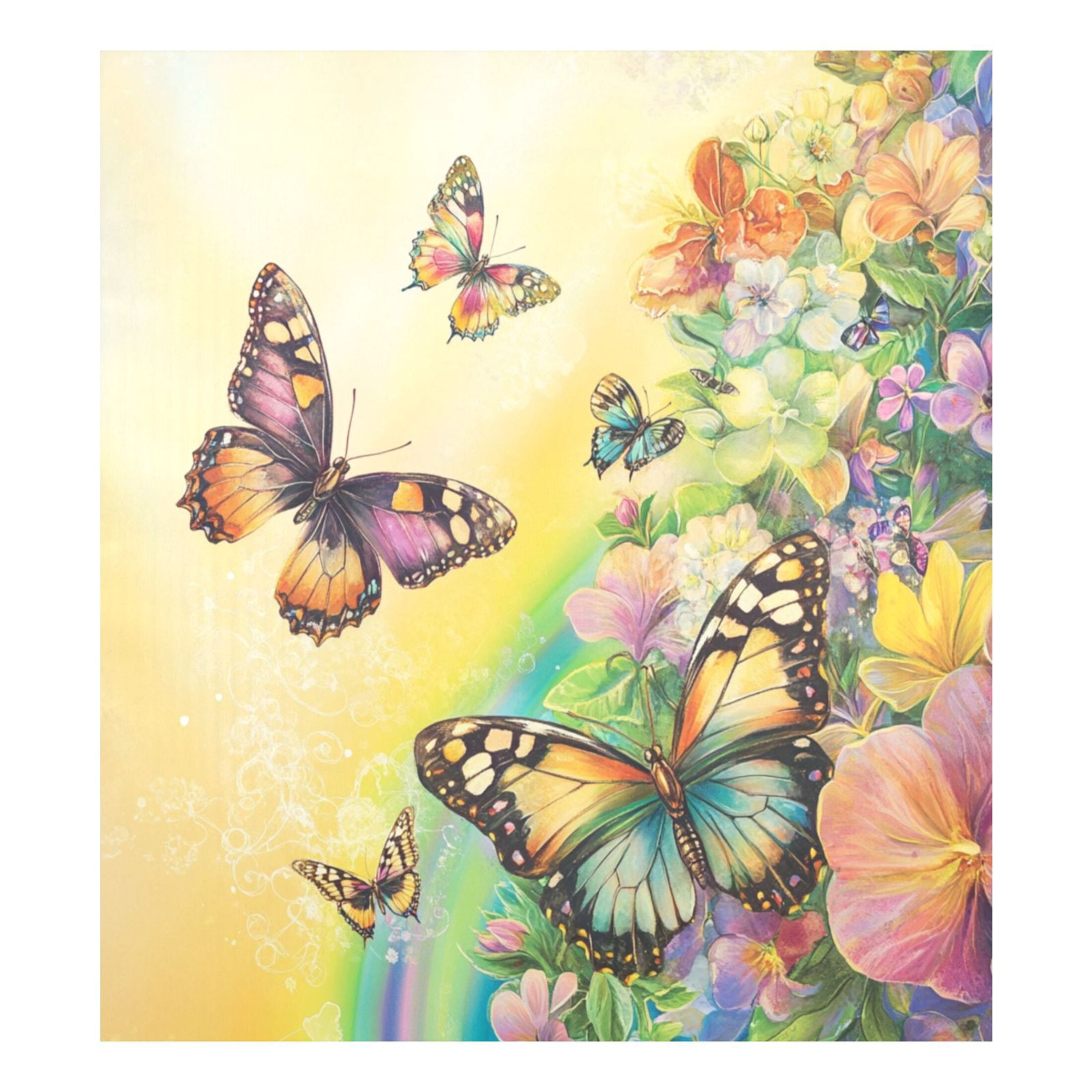 Dishwasher Magnetic Sticker 23x26 Inch Refrigerator Magnetic Sticker Washing Machine Magnetic Sticker Kitchen Panel Magnetic Sticker Home Decor Yellow Rainbow Butterfly