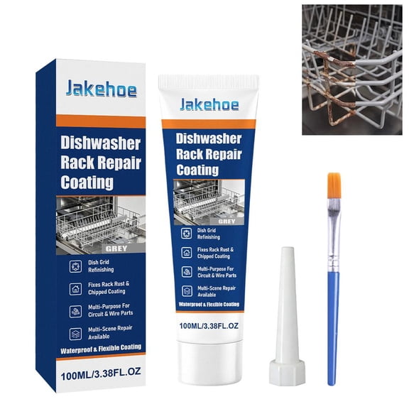 Dishwasher Rack Repair Coating, Grey Dishwasher Vinyl Rack Rust Touch Up Paint Kit, 3.38 FL.OZ Insulation and Waterproof, High and Low Temperature Resistant
