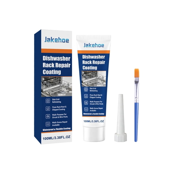 Dishwasher Rack Repair Coating, Strong Waterproof Protection High and Low Temperature Resistant,Dishwashers Vinyl Rust Protection & Restoration,Includes Brush(RL)