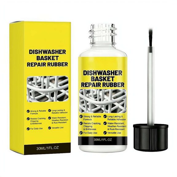 Dishwasher Rack Repair Coating, White/Gray Dishwasher Rack Repair Kit, Built-in Brush PrecisionRepair, Insulation and Waterproof, High and Low Temperature Resistant for Most Dishwashers