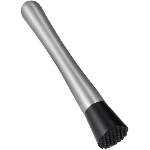 Dishwasher Safe Cocktail Muddler, Grooved Food Safe Nylon Head Mojito Masher For Mixing Drinks, High Quality Stainless Steel Stick