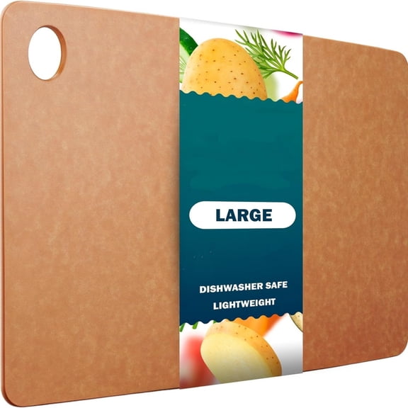 Dishwasher Safe Cutting Board for Kitchen - Large Non Plastic Wood Composite Cutting Board, Thin Lightweight Wood Fiber Chopping Board, Heat Resistant up to 350F, Knife Friendly, 14.5 x 11.25 Inch