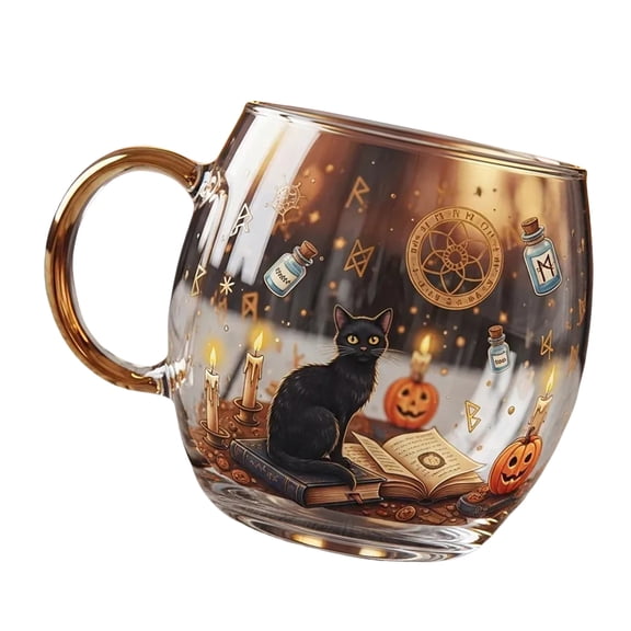 Dishwasher Safe Halloween Decorated Glass Mugs 200ml Capacity Party Tableware Glass Mugs For Home Dining Event