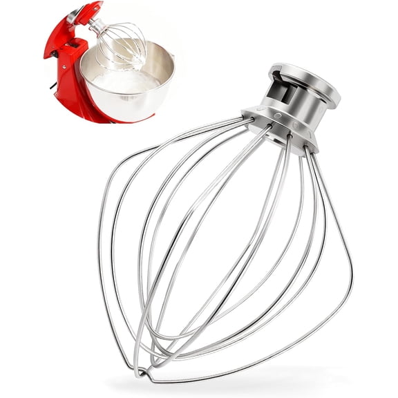 Dishwasher Safe K45WW Wire Whip for Kitchenaid Whisk Attachment 4.5QT-5QT Tilt-Head Stand Mixer,-All Stainless Steel Kitchen aid Whisk Attachment for Cream, Frostings, Cakes