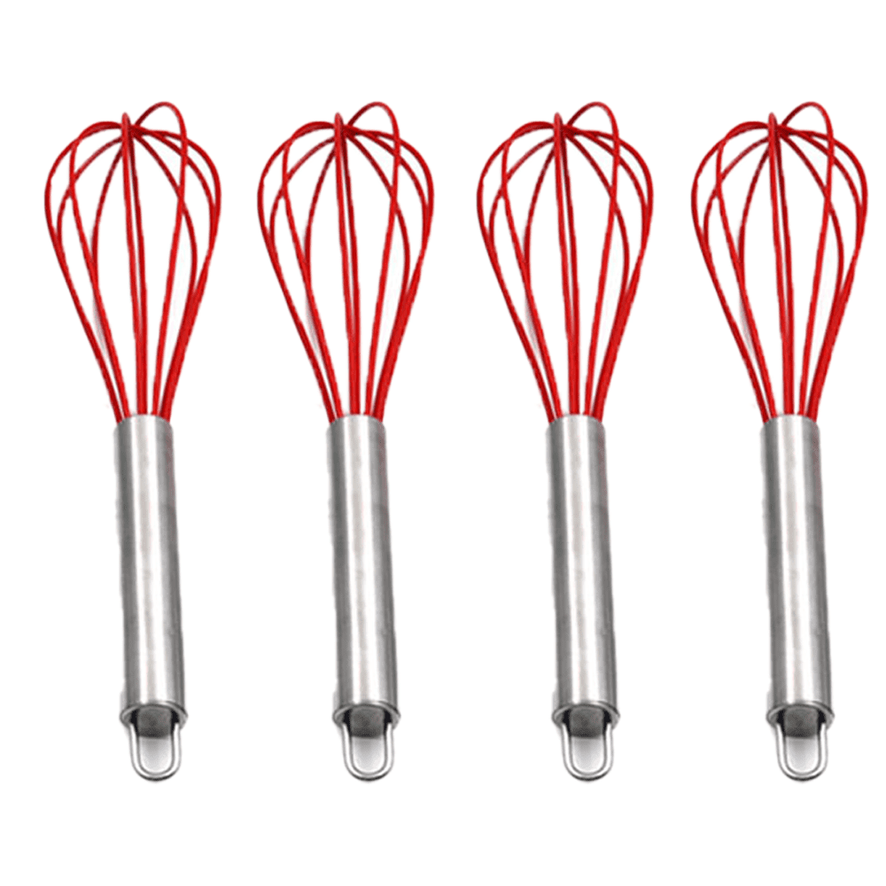 Dishwasher Safe Whisk Set 4 Pack Colorful Mini Silicone Kitchen Whisks