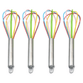 Dishwasher Safe Whisk Set 4 Pack Colorful Mini Silicone Kitchen Whisks