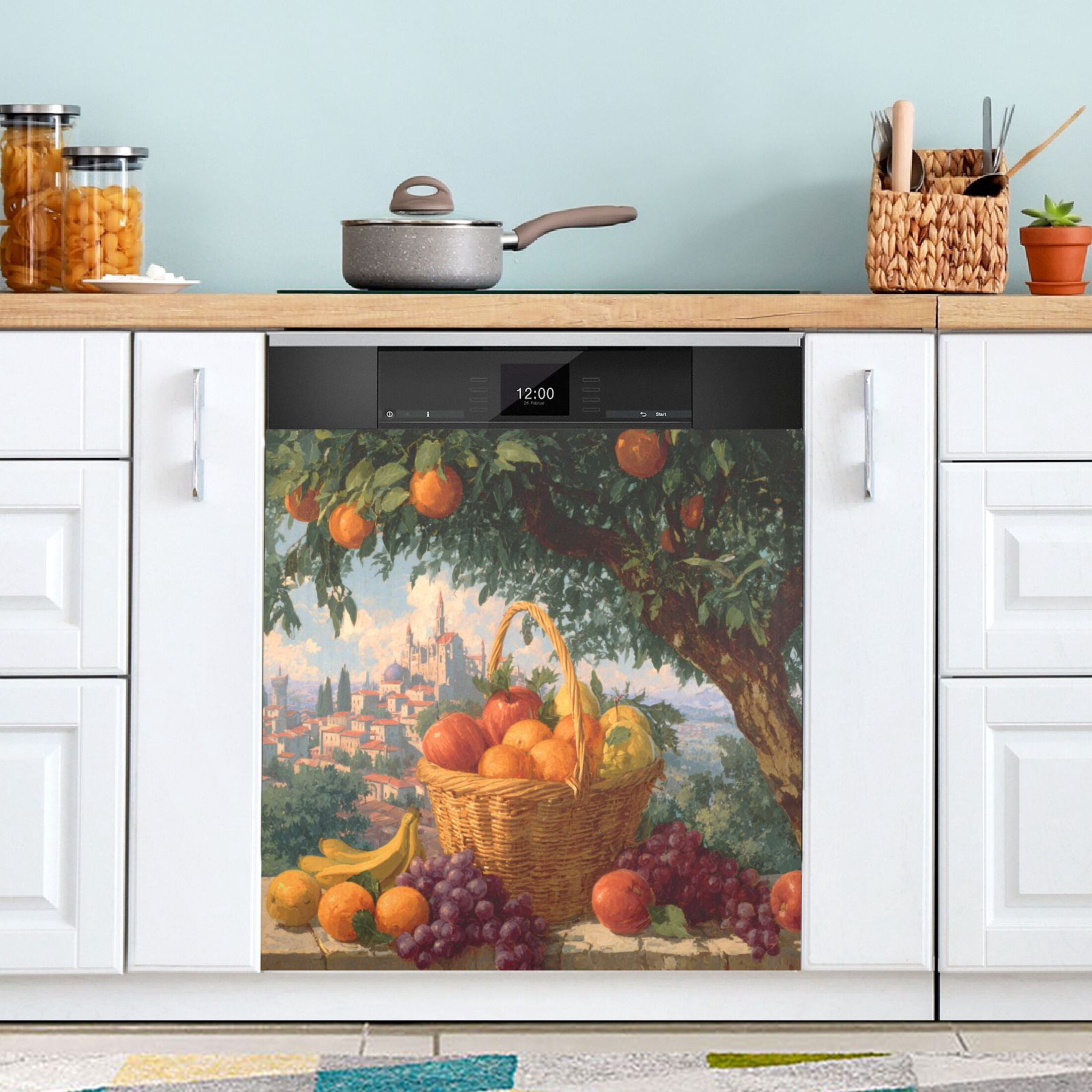 Dishwasher Sticker Magnetic Dishwasher Sticker Magnetic Decorative Sticker Refrigerator Sticker Dishwasher Decorative Stickers Basket Of Oranges