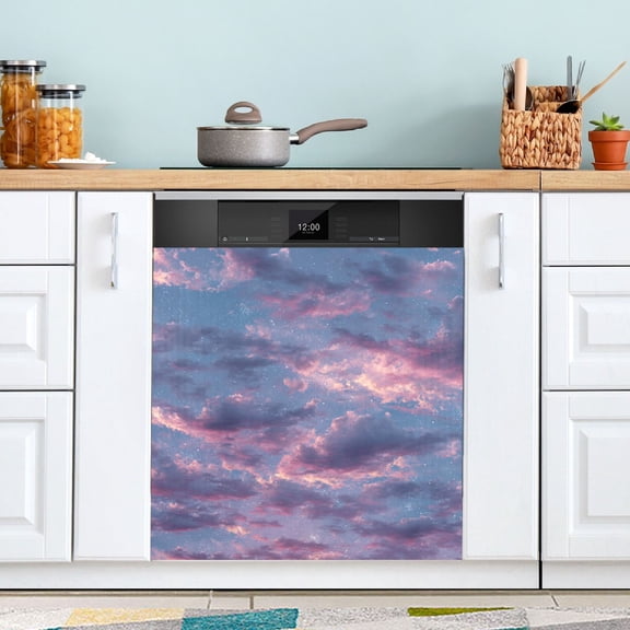 Dishwasher Sticker Magnetic Dishwasher Sticker Magnetic Decorative Sticker Refrigerator Sticker Dishwasher Decorative Stickers Cartoon Purple Cloud