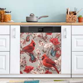 Dishwasher Sticker Magnetic Dishwasher Sticker Magnetic Decorative Sticker Refrigerator Sticker Dishwasher Decorative Stickers Cute Red Bird