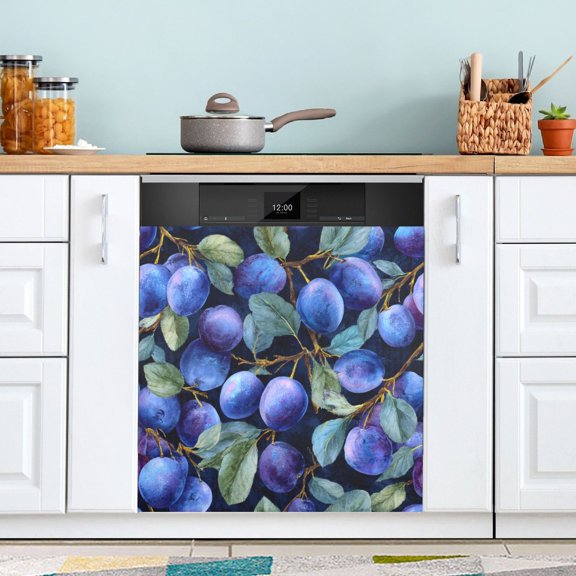 Dishwasher Sticker Magnetic Dishwasher Sticker Magnetic Decorative Sticker Refrigerator Sticker Dishwasher Decorative Stickers Deep Blue Plum