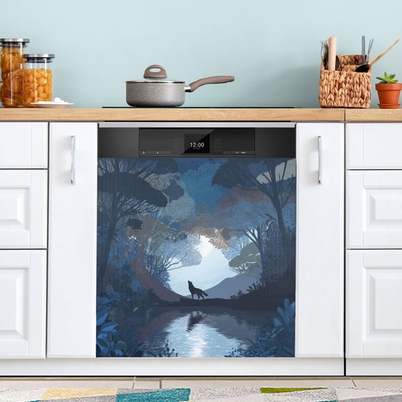 Dishwasher Sticker Magnetic Dishwasher Sticker Magnetic Decorative Sticker Refrigerator Sticker Dishwasher Decorative Stickers Flat Vector Animal Silhouette