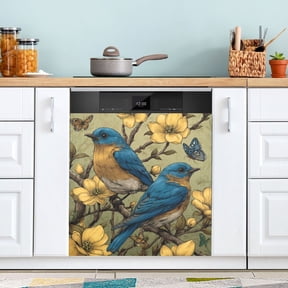 Dishwasher Sticker Magnetic Dishwasher Sticker Magnetic Decorative Sticker Refrigerator Sticker Dishwasher Decorative Stickers Pair Of Blue Birds