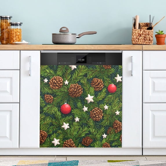 Dishwasher Sticker Magnetic Dishwasher Sticker Magnetic Decorative Sticker Refrigerator Sticker Dishwasher Decorative Stickers Pinecone Christmas