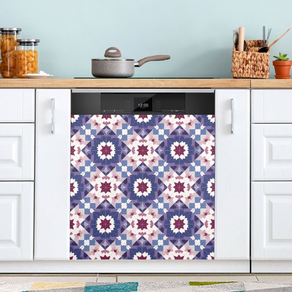 Dishwasher Sticker Magnetic Dishwasher Sticker Magnetic Decorative Sticker Refrigerator Sticker Dishwasher Decorative Stickers Plum Tile Red White Accents