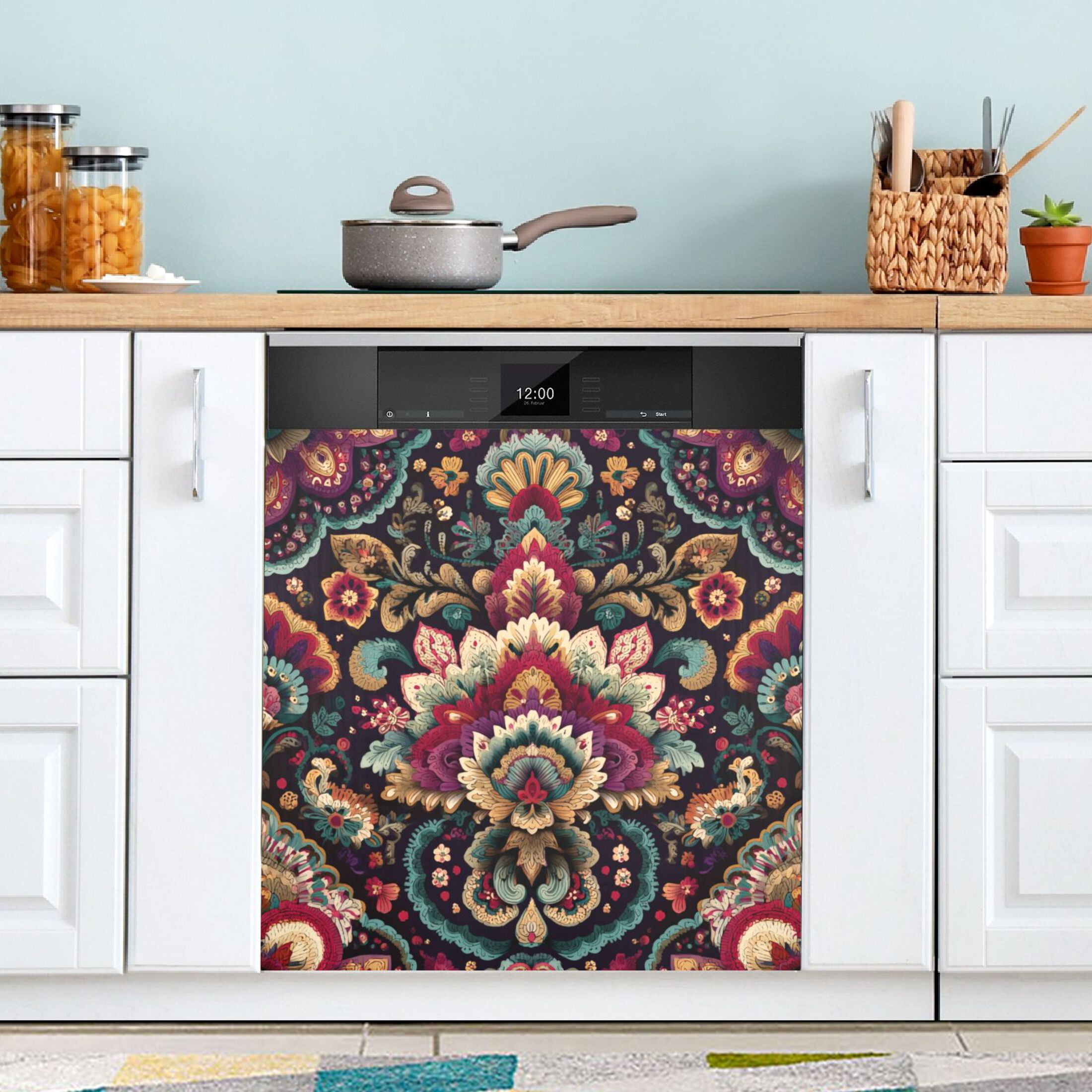 Dishwasher Sticker Magnetic Dishwasher Sticker Magnetic Decorative Sticker Refrigerator Sticker Dishwasher Decorative Stickers Seamless Colored Pattern
