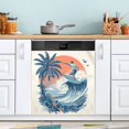 thumbnail image 1 of Dishwasher Sticker Magnetic Dishwasher Sticker Magnetic Decorative Sticker Refrigerator Sticker Dishwasher Decorative Stickers Surfers Palm Tree Waves, 1 of 6