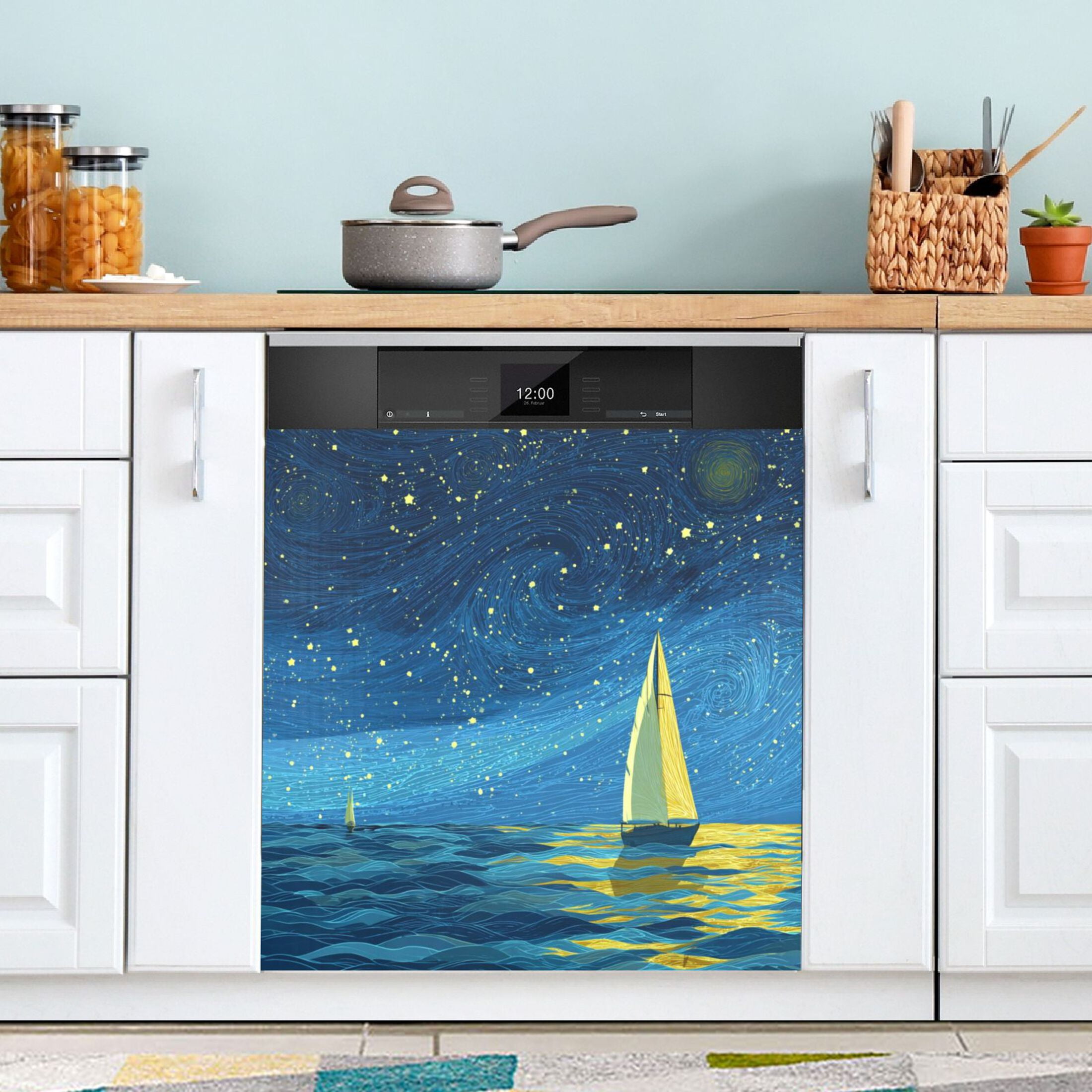 Dishwasher Sticker Magnetic Dishwasher Sticker Magnetic Decorative Sticker Refrigerator Sticker Dishwasher Decorative Stickers The Blue Sea