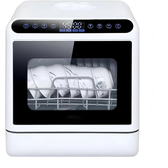 Dishwasher Tabletop Portable Small Fully Automatic 4 Washing Modes and Drying Function Can be connected to the faucet manually filled with water