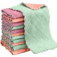thumbnail image 1 of Dishwashing Cloth Double-sided Coral Fleece Rag Kitchen Clean Non-stick Oil Lazy Dish Towel Pineapple Lattice Dishcloth Random, 1 of 10