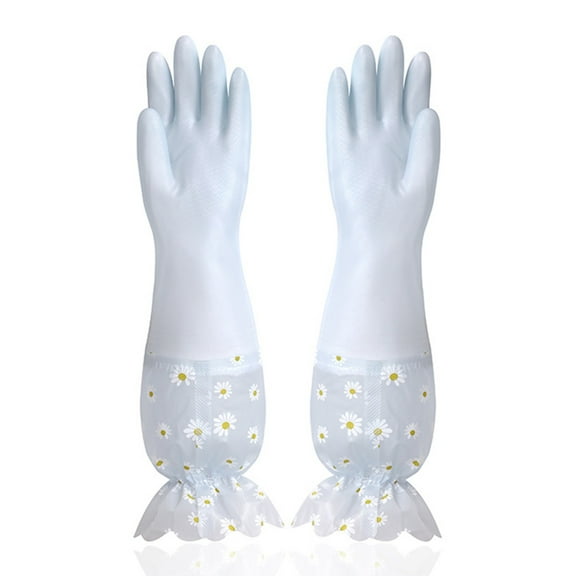 Mouliraty Dishwashing Gloves Household Kitchen Lasting Laundry Long Gloves Rubber Rubber Water Proof Household