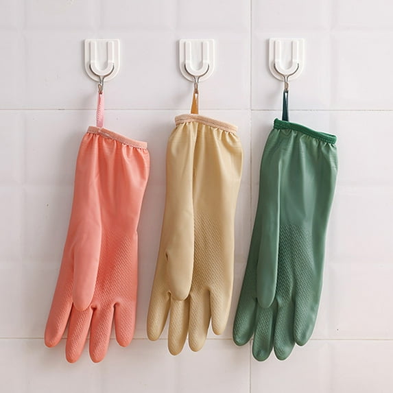 Dishwashing Gloves, Kitchen Durables Winter Laundry Waterproof with Velvet Warm Rubber & Non-slip Grip, Thickened Pvc for Cold Water Protection and Comfort, Ideal for Household Cleaning and