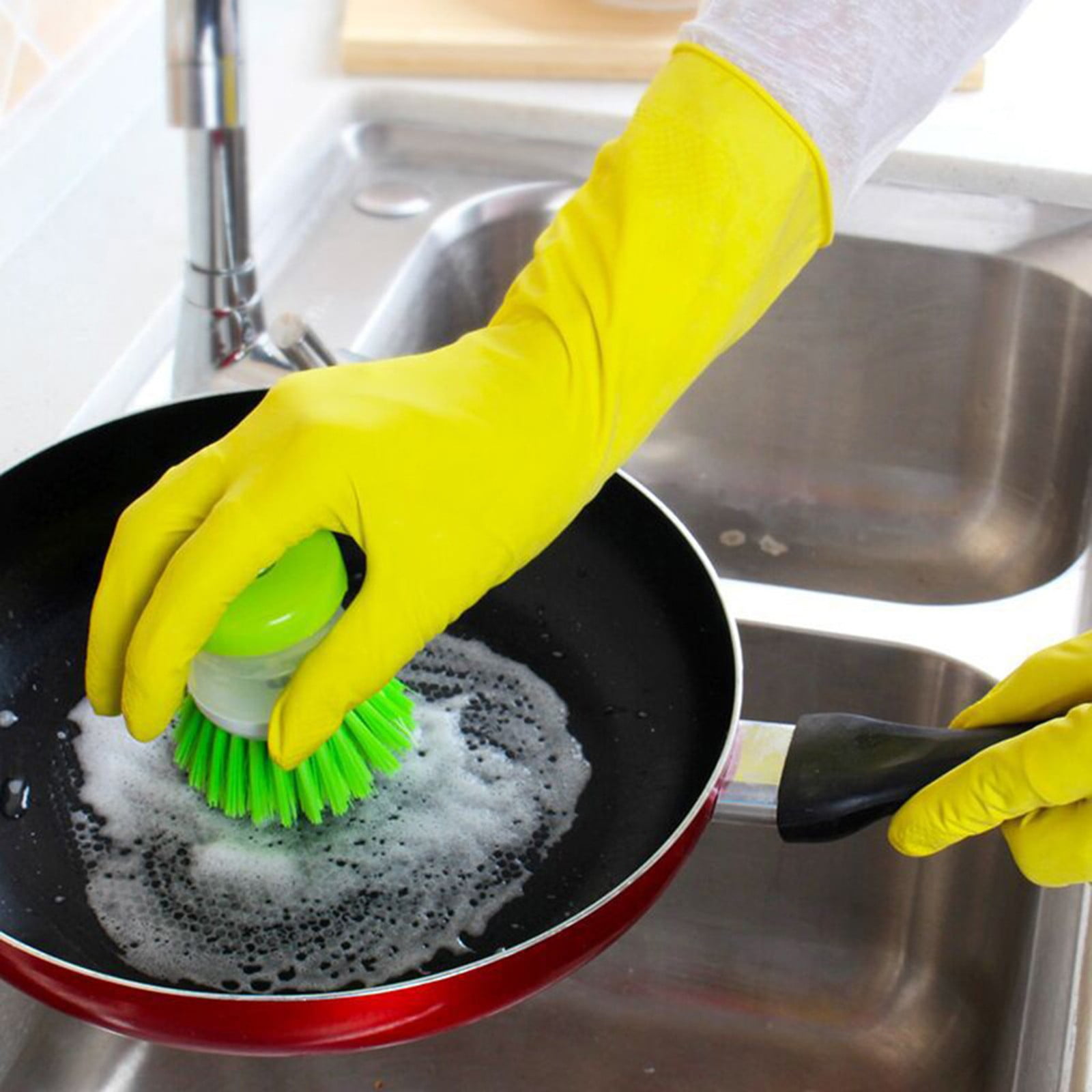 Dishwashing Gloves, Reusable Latex Cleaning Gloves for Housework