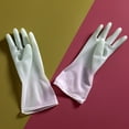 thumbnail image 1 of Dishwashing Gloves, Waterproof Latex Cleaning Gloves, Long Cuff Textured Grip Design for Kitchen Laundry and Household Chores, Green, 1 of 6