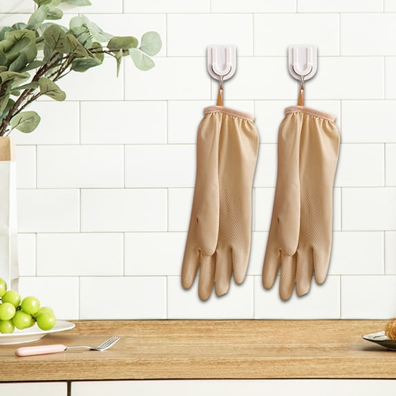 Dishwashing Gloves Waterproof Rubber Fleece Lined – Winter Warm, Non-Slip , Elastic Cuff, Durable PVC, 12.6" Long, Solid Color, Kitchen & Cleaning 2 Pack