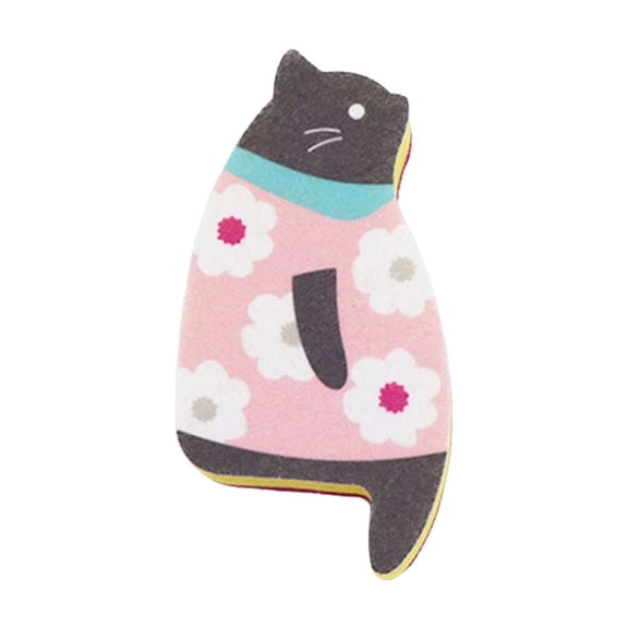 Dishwashing Sponge Wipe, Cartoon cat scouring pad, cleaning wipe dishwashing, double-sided cleaning, kitchen scrubbing/ 5/10 PCS