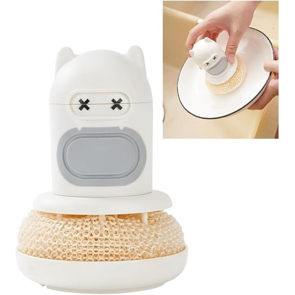 Dishwashing Sponges Brush with Soap Dispenser,Non-Scratch Reusable Pot Pan Brush Sponges Scrubbers, Cleans Fast Without Scratch, Stands Up to Stuck-On Grime,Clean Power for Everyday Jobs