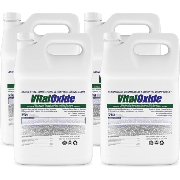 Disinfectant, Deodorizer, Cleaner, Food-Contact Sanitizer, Virucide  (EPA registration #82972-1)  Kills Mold & Mildew, Eliminates Odors -4 Gallon