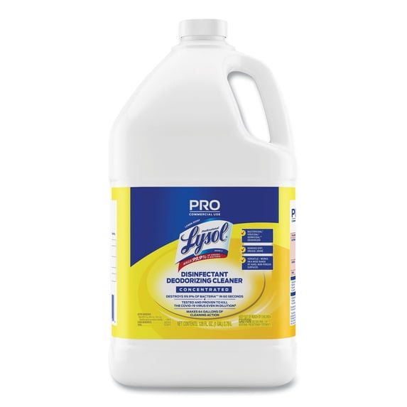 Disinfectant Deodorizing Cleaner Concentrate, Lemon Scent, 128 oz Bottle | Bundle of 10 Each