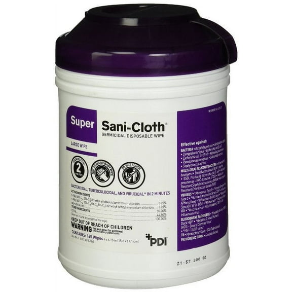 Disinfectant Wipes Alcohol Sani-Cloth Super LG 6x6-3/4" 160