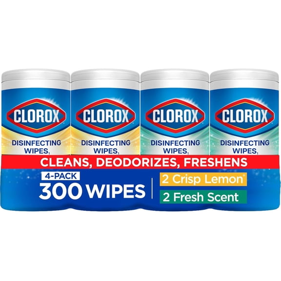 Disinfecting Cleaning Wipes Variety Pack, 75 Count Each, Pack of 4 (Package May Vary)