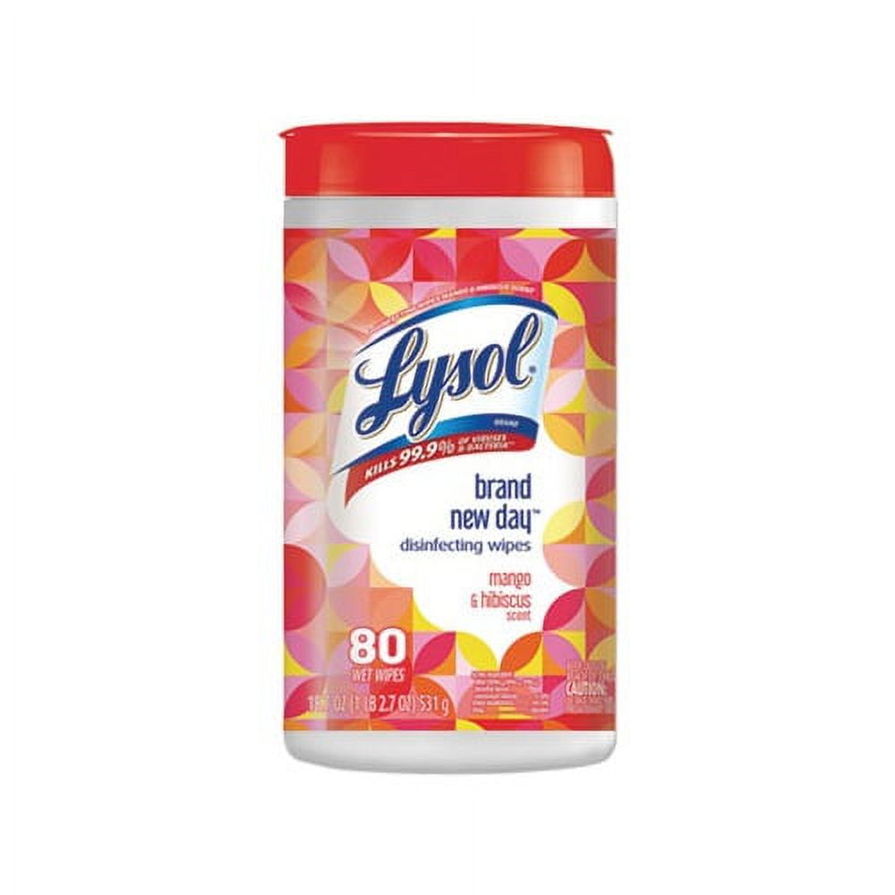 Disinfecting Wipes 7 x 7.25, Mango and Hibiscus, 80 Wipes/Canister, 6 Canisters/Carton