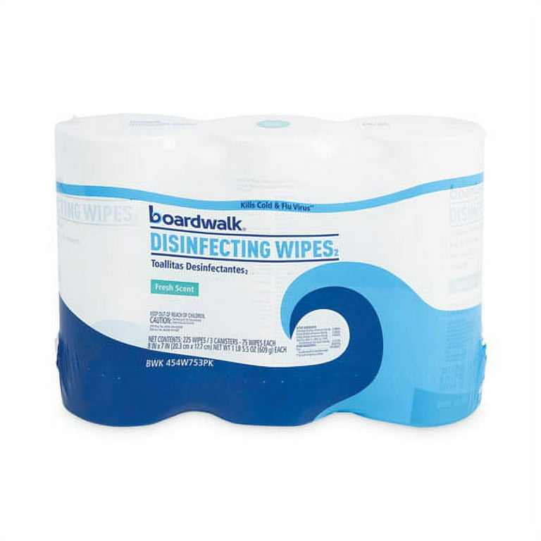 Disinfecting Wipes, 7 x 8, Fresh Scent, 75/Canister, 3 Canisters/Pack Disinfecting Wipes, 7 x 8, Fresh Scent, 75/Canister, 3 Canisters/Pack