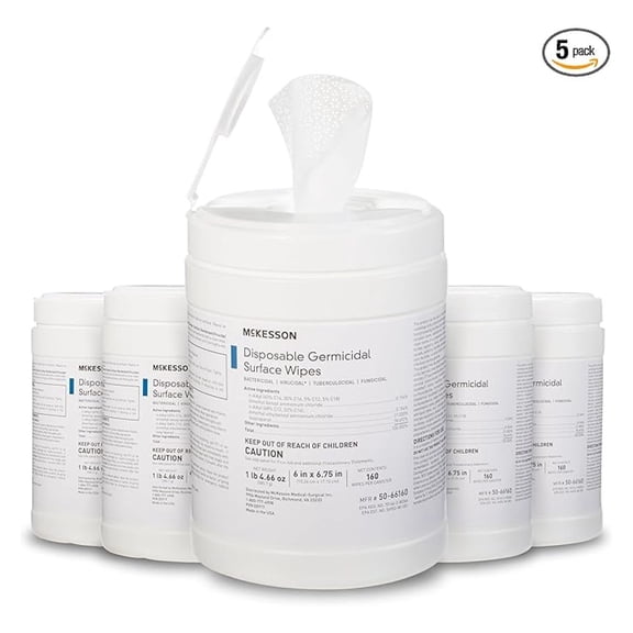 Disinfecting Wipes 800 Count - Alcohol Cleaning Wipes, Multi-Surface Wipes - Hospital Grade Disinfectant Wipes 160 Wipes Per Pack (5 Pack)
