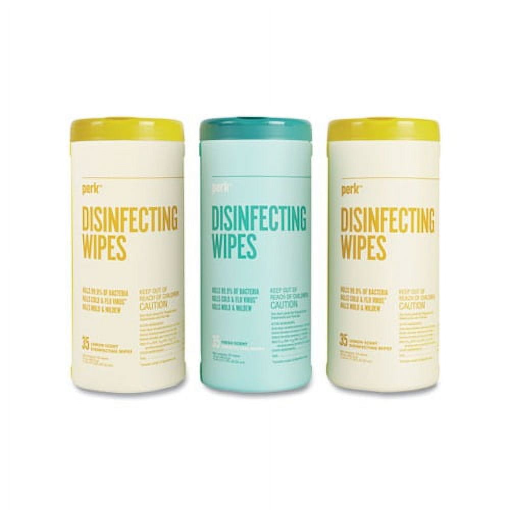 Disinfecting Wipes Fresh/Lemon, 7 x 8, 35 Wipes/Canister, 3 Canisters/Pack