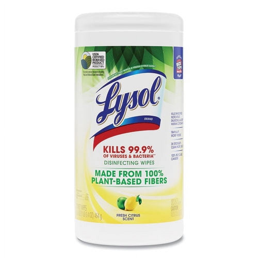 Disinfecting Wipes II Fresh Citrus, 1-Ply, 7 x 7.25, White, 70 Wipes/Canister, 6 Canisters/Carton | Bundle of 2 Cartons