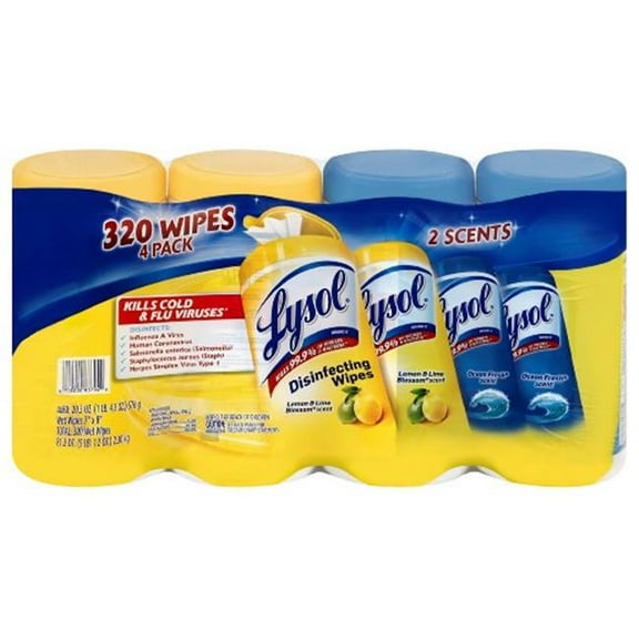 Disinfecting Wipes Value Lemon & Lime Blossom Ocean Fresh Scent, Pack of 3