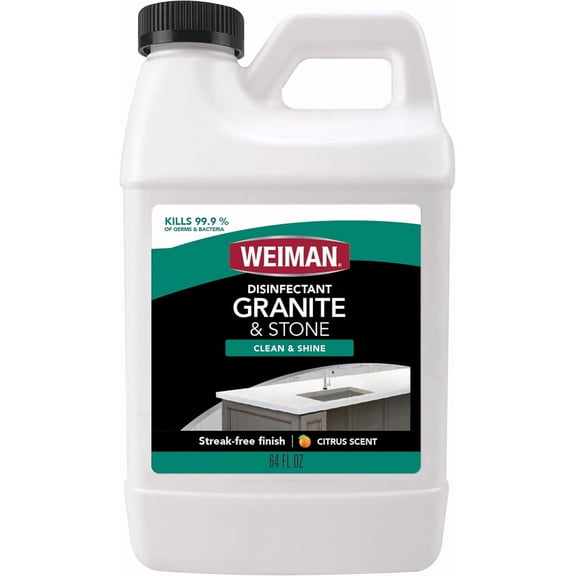 Disinfecting Granite Daily Clean & Shine Refill, 64 Oz - Safely Disinfect and Marble Soapstone Quartz Quartzite Slate Limestone Corian Laminate Tile Countertop