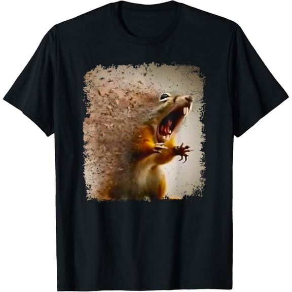 Disintegrating Squirrel Meme Style Funny Chaos Artwork T-Shirt
