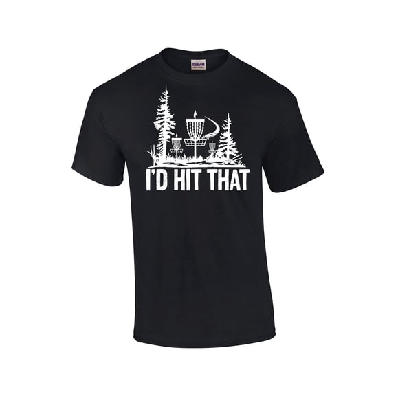 Disk Golf Funny I'd Hit That Mens Short Sleeve T-shirt Graphic Tee-Black-small