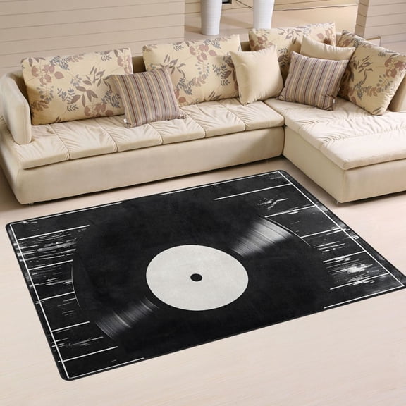 Disk Music Area Rug Washable Floor Carpet Mat 60 x 39 inch for Bedroom Living Room Kids Room Home Decor