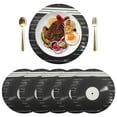thumbnail image 1 of Disk Music Black Round Placemats Plate Mats 15 Inch Non-Slip Heat Resistant Washable PVC Set Indoor for Kitchen Dining Table 1PC, 1 of 6