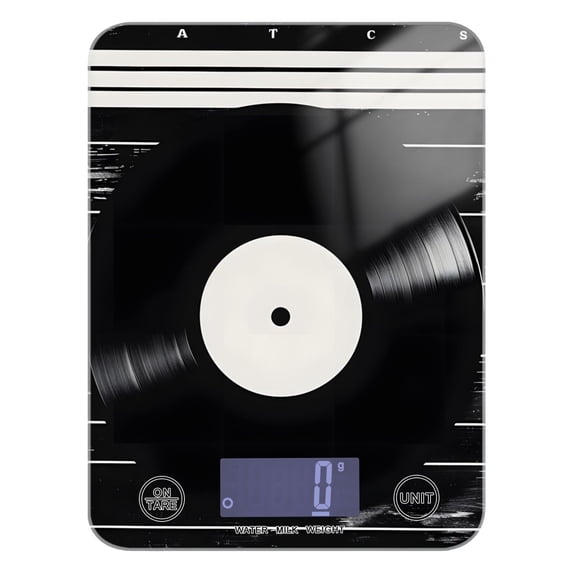 Disk Music Food Scale Digital Kitchen Scale Waterproof Tempered Glass Tare Function 11 lb for Baking Cooking Meal Prep