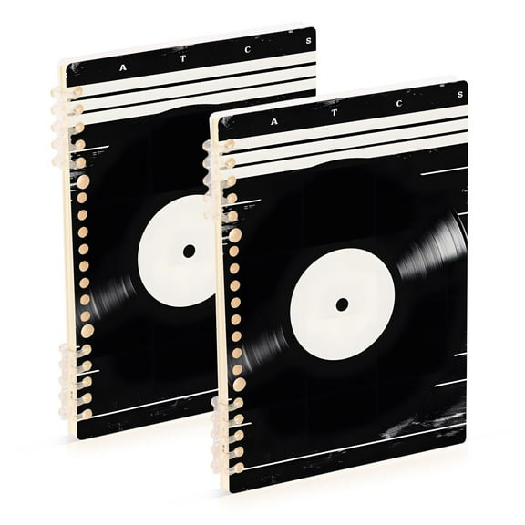 Disk Music Ring Binder Notebook Journey Note Diary College Ruled Spiral Notebook Study Loose Leaf Paper A5 60 Pages