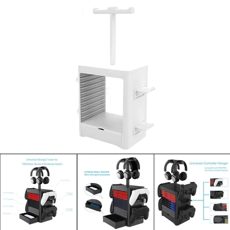 Disk Rack Controller Headset Stand Holder 5, to Hold Game Accessories Firmly - White